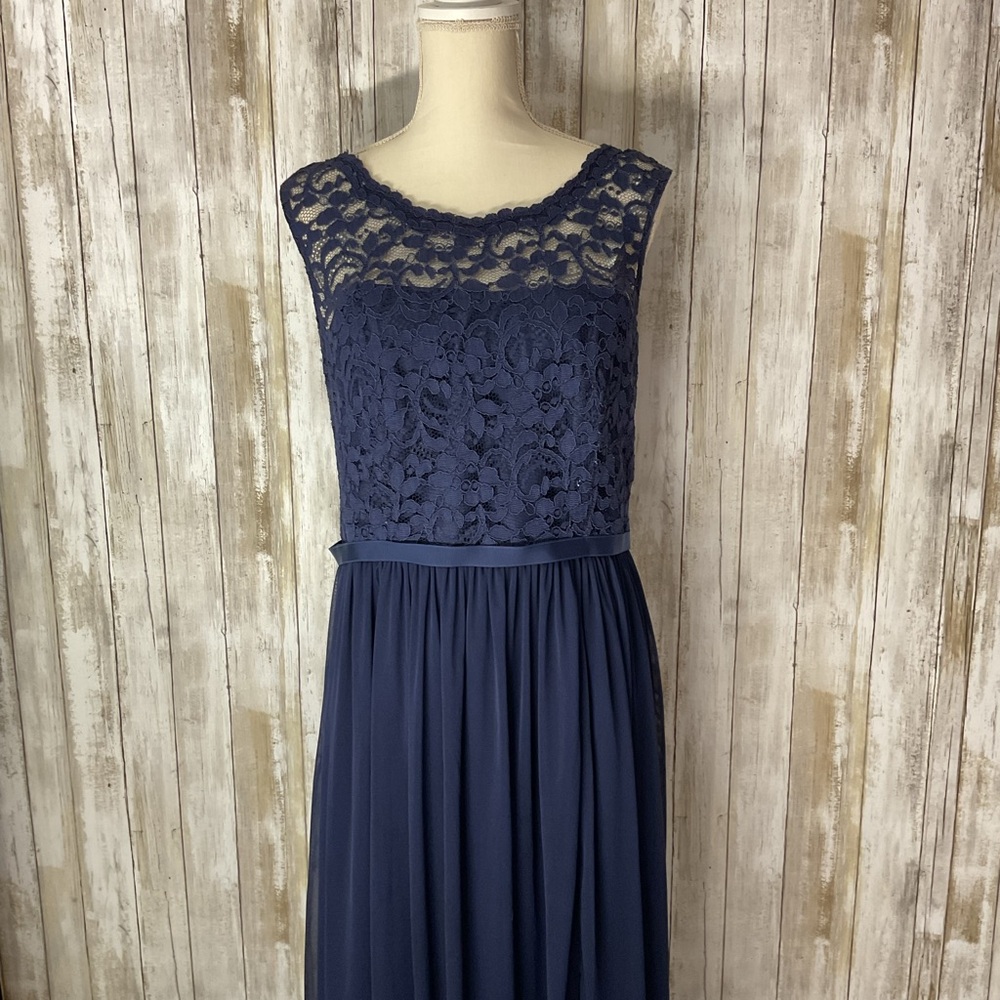 David's Bridal Navy Lace Maxi Dress Size 14